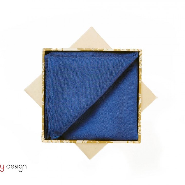 Khăn lụa vuông pocket square -COBALT BLUE